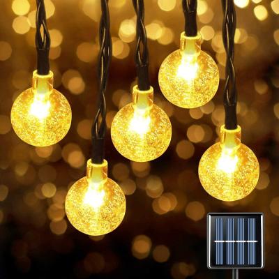 China Outdoor String Light 30LED Solar Lights Heat Crystal Ball Christmas Globe Lights White for Garden for sale