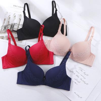 China High quality QUICK DRY thickening gathered to lift lingerie embroidery 3/4 B cup bra for sale