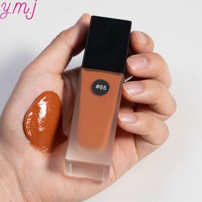 China Whitening Square Bottle Black Lid 30ml Oil Control Vegan Oil Free Foundation Fit Me Cream Makeup Foundation Liquid Face Cosmetics for sale