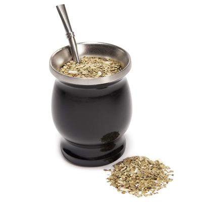 China Sustainable Mate 230ml Gourd Mug, Double Wall Stainless Steel Yerba Mate Tea Cup With Bombilla Straw for sale