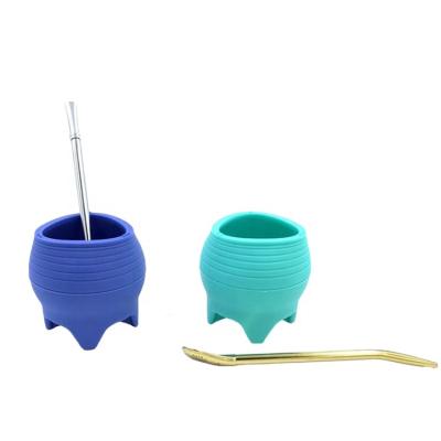 China September Super Viable Wholesale Cup 190ml Mate Exclusive Silicone Mate Cup With Bombilla Straw for sale