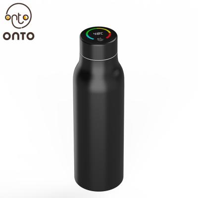 China Low MOQ PORTABLE Customized Temperature Show LED Top Smart Girl Stainless Steel Vacuum Bottle for sale