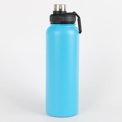 China Viable Promotion Custom Gradient Powder Painted 40OZ Vacuum Stainless Steel GYM Drinking Water Bottles Logo for sale