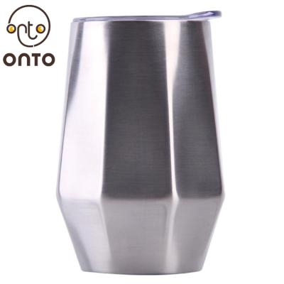 China Viable Wholesale Stealthless Stainless Steel 12OZ Wine Glass Insulated Tumbler With Lid for sale