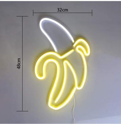 China Hotel Hotel USB Rope Wall Lamp Acrylic Outdoor Lamp Led Banana Neon Signs Custom Neon Sign For Christmas Party Decoration for sale