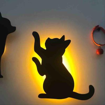 China Decorative Anima Nightl Light For Room Battery Operated Decorative LED Lamp Cat Shape Projection Lamp Wall Decoration for sale