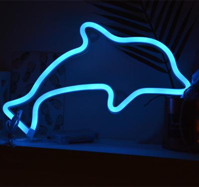 China Office Desk Dophin Battery Operated Neon Lamp Led Party Light Night Lamp For Kids Party Decoration for sale