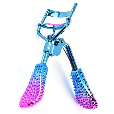 China Lovely Roll Deformed Handle Lash Curler Partial Eyelash Curler Plating Portable Mini Eyelash Curler Eco-friendly for sale