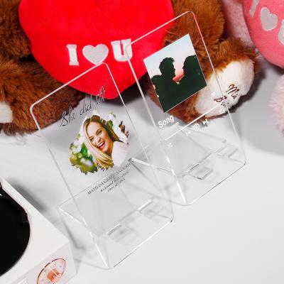 China Double Transparent Acrylic Foldable Cell Phone Stand Waterproof Portable Cell Phone Stand for sale