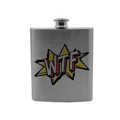 China White Minimalist 7oz Stainless Steel Wine Jar Sublimation Hip Flask Manufacturer Supply Personalized Round Chinese Hip Flask for sale