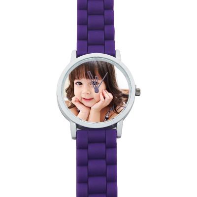 China Day/Date Customized Own Logo Blank Dial Sublimation Watch Colorful Silicone Sublimation Blank Wristwatch for sale