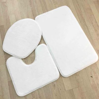 China 3pcs/set Washable Bathroom Mat Set Flannel Kitchen Anti-Slip Bath Mat Carpet Bathroom Toliet Rug Tapete Banheiro Sustainable for sale