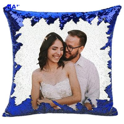 China Red magic square shape sequin sublimation pillow cover waterproof for printing picture for sale