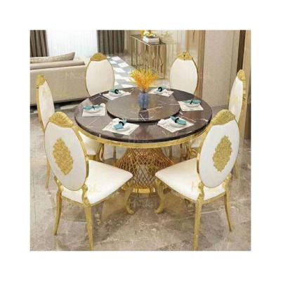 China Extendable Super Quality Luxury Modern Round Dining Marble Table for sale