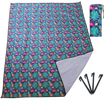 China Wholesale Waterproof&Sandproof Outdoor Camping Hike Traveling Beach Mat Nylon Foldable Picnic Mat With Pocket For Camping for sale