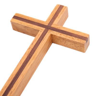 China Religious Hot Selling Wooden Jesus Cross Carved Wood Cross Wooden Crosses For Crafts for sale