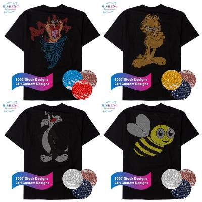 China Flatback The New Product All Kinds Of Cartoon Characters Iron On Pattern Rhinestone Heat Transfer For T Shirt for sale