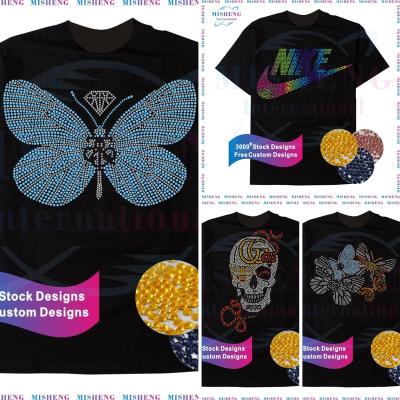 China Flatback Brand Designer Hot Bling Crystal Stone Motif For T-shirt Brand Designer Rhinestone Iron On Heat Transfer for sale