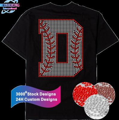 China Hot Flatback Fix Rhinestone Transfer Love Baseball Mum Design For T Shirt for sale