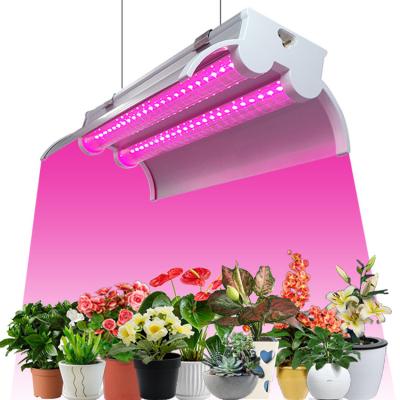 China Double Row T8 LED Grow Light Fixture 36W Linkable Grow Light Strips For Indoor Plants for sale