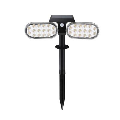 China IP65 Waterdichte LED-tuinlamp Outdoor Dubbele koppen Opvouwbare bewegingssensor Solar Light Te koop