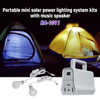 China Portable Mini Solar Power Lighting System Kits LED Bulbs With Music Speaker for sale