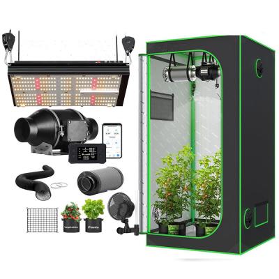 China BAVAGREEN Growbox Complete Set 80x80cm 1680D Grow Tent with Dimmable LED Lamp Smart APP Air Ventilation Fan for sale