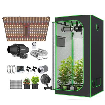 중국 60x60cm LED Plant Set Full Spectrum Samsung 150W LED Grow Lamp Hydroponics 600D Grow Tent Kit with Ventilation Fan 판매용