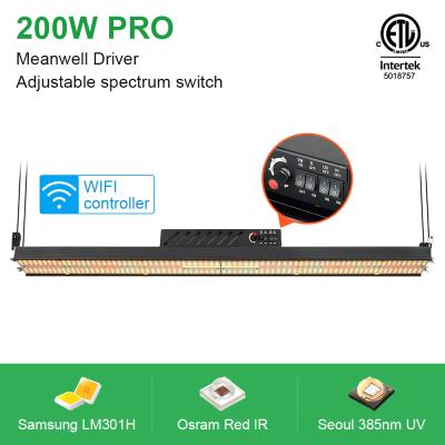 China Samsung Lm301h 3000K UVB el espectro completo LED de 200 vatios crece las luces 4x2 en venta