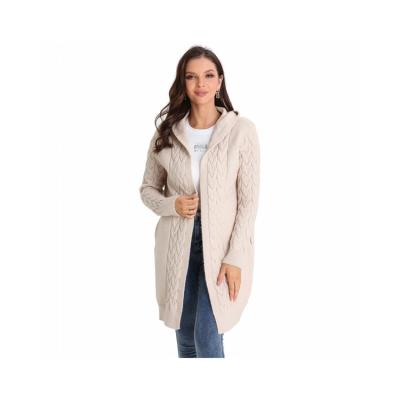 China Other high quality hemp flowers long fashion cardigan with hooded for women for sale