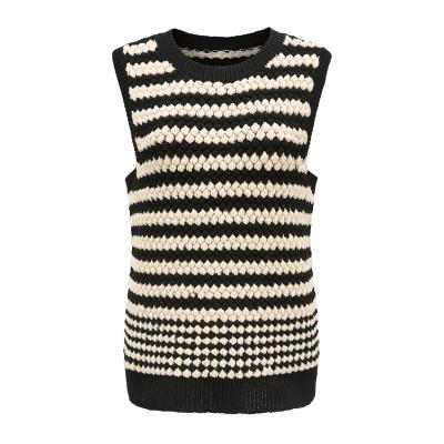 China 2021 New Arrival Anti-wrinkle Autumn Winter Pullover Hot Selling Sleeveless Hand Make Women Invest Lady Knit Sweater for sale