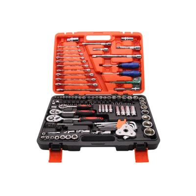 China Tool Kit 121 PCS 1/2 Inch Repair & 1/4 Inch &3/8 Drive Chrome Vanadium Socket Wrench Sets With 24T Ratchet Wrench For Repair for sale