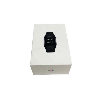 China Recycled Materials Shape Customized White Embossed PU Printing Logo Paper Box Smart Watch Packaging Gift for sale