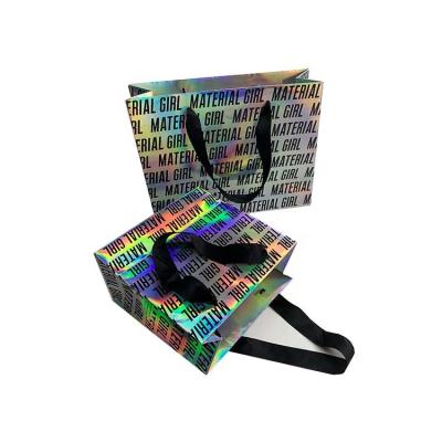 China Recycled Materials Custom Paper Gift Luxury Coated Paper Holographic Shopping Bag for sale