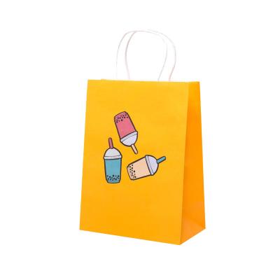 China Recyclable Custom Printed Brown Kraft Paper Shopping Bag With Handles for sale