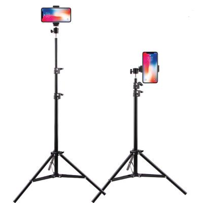 China Iron+ABS 210cm Cell Phone Frame Multi-Functional Three Leg Folding Tripod Support Portable Floor-Standing Selfie Outdoor Light Holde for sale