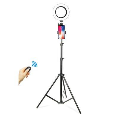 China 16cm/6inch Photography Studio Makeup LED Beauty Fill Light Ring Light with Shutter and 210cm Remote Stand ZMLD61 for sale