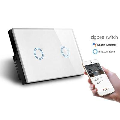 China Alexa Echo Google Home Smart Home/Office Hotel/Hospital Electrical Switch Casa Inteligente Zigbee Scene Switch 1way Band 2 Touch Zigbee Switch for sale