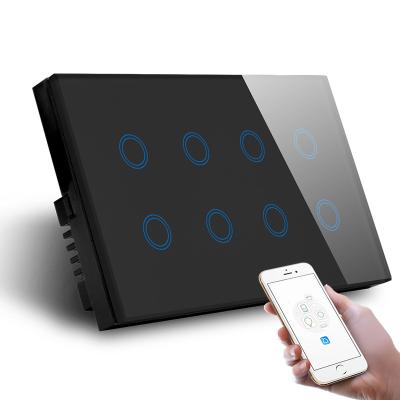 China UK WIFI 8Gang Standard Home/Office Hotel/Hospital Smart Switch for Hotel TUYA Mobile Control Compatible with Alexa and Google Home for sale