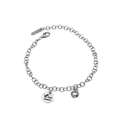 China Retro FASHIONABLE LOVE Letter Personality Chain Bracelet s925 Sterling Silver Jewelry for sale