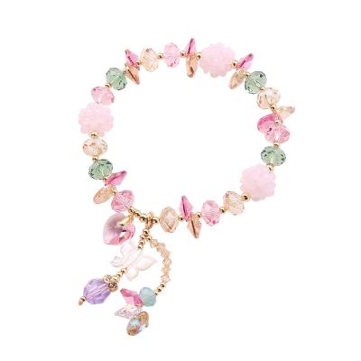 China Butterfly Crystal Luxury High Quality Natural Gold Plated Tassel Bracelet TRENDY Gemstone Jewelry Fashion Design 18k for sale