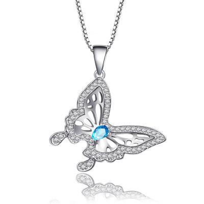 China FASHIONABLE Hot Sale Jewelry Engagement Gift Women Custom Butterfly Pendant Necklace for sale