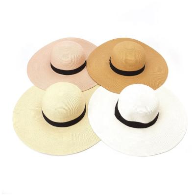 China Sunproof 2021 Summer Colorful Stylish Designer Popular Plain Beach Premium Floppy Big Straw Hats For Adults for sale