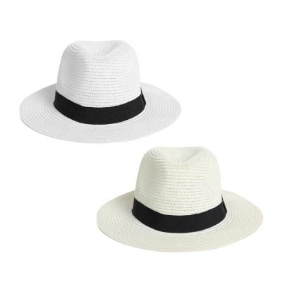 China Sun Make Sun Proof Hand Made Women Fashion Girls Ladies Sliver Fedora Straw Hats Summer Sun Proof for sale