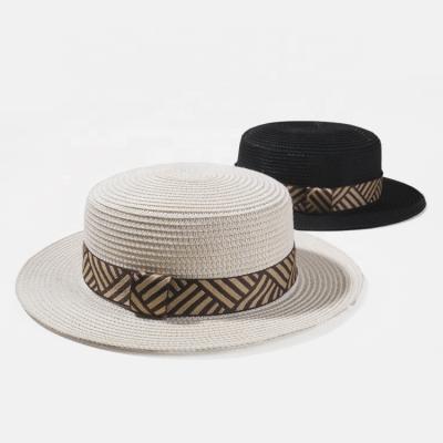 China Sun Protection & Fashion Plain Color Women Unisex Designer Breathable Wholesale Men Straw Boater Hat for sale