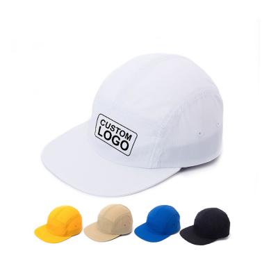 China breathable & Wholesale Custom Waterproof Custom Logo 5 Panel Baseball Snapback Hat Nylon Light Flat Visor for sale