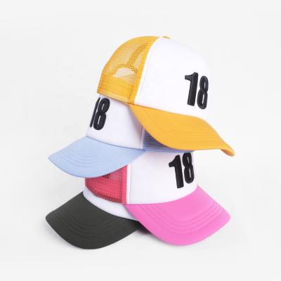 China JOINT Logo Women Foam Mesh Polyester Trucker Hats Wholesale Custom 100% Embroidered Hats for sale