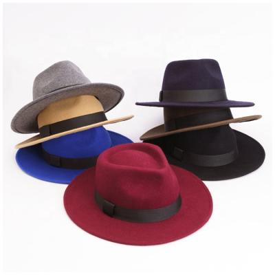 China Warm& Designer Accessories Comfortable Male Spring Ribbon Wool Wide Brim Manufacturer Accessories Fedora Hats for sale