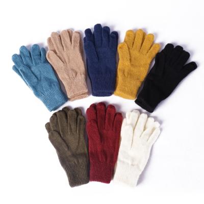 China Warm& Custom Logo Knitted Multicolor Acrylic Comfortable Warm Winter Gloves For Daily Life for sale