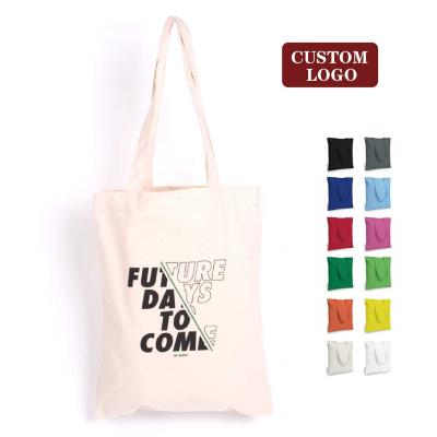 China Small Comfy Personalized Shopping Tote Custom Logo Printed Polyester Cotton Canvas Bag for sale